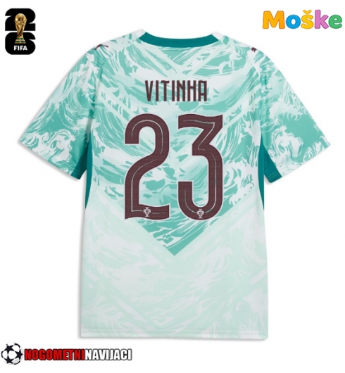 Moške Nogometnih dresov Portugalska Vitinha #23 Gostujoči SP 2026 Kratki rokavi Moške Nogometnih dresov Portugalska Vitinha #23 Gostujoči SP 2026 Kratki rokavi